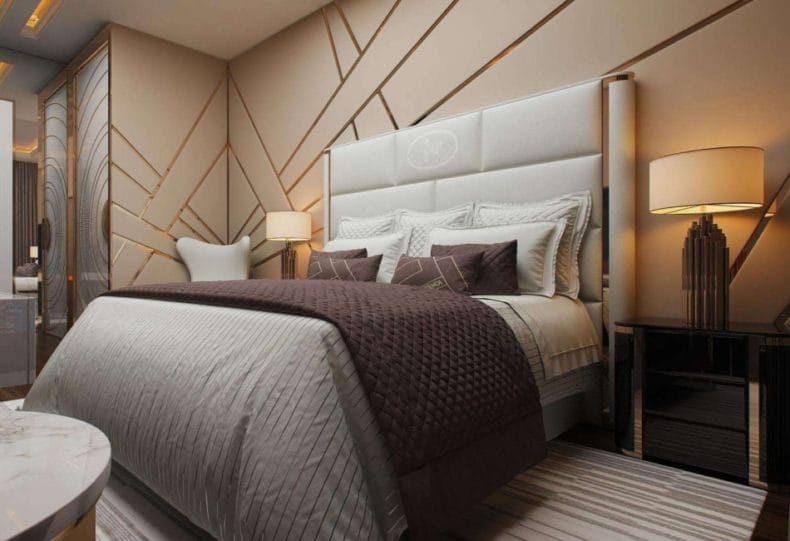 Идеи оформления спальни — дизайн интерьера спальни 2022 года #60