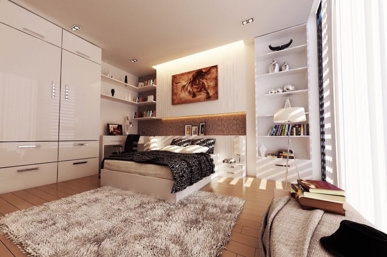 Идеи оформления спальни — дизайн интерьера спальни 2022 года #28