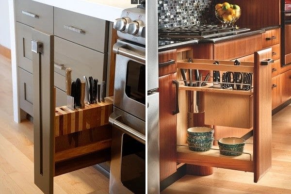 Разнообразие узких кухонных ящиков (100+ фото) #60