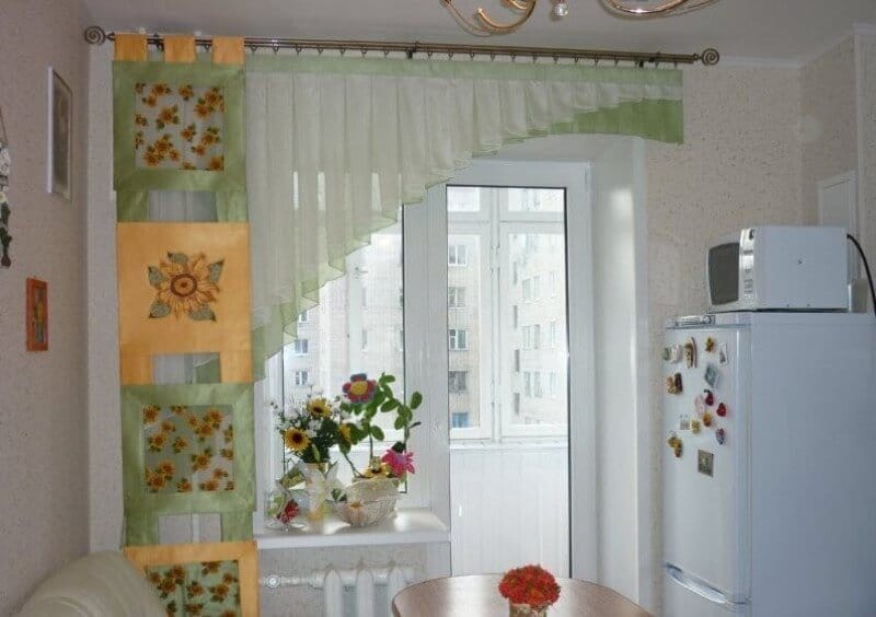 Оригинальные кухонные шторы своими руками (100+ фото) #58