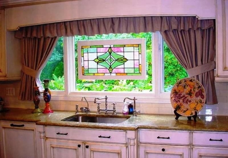 Оригинальные кухонные шторы своими руками (100+ фото) #91
