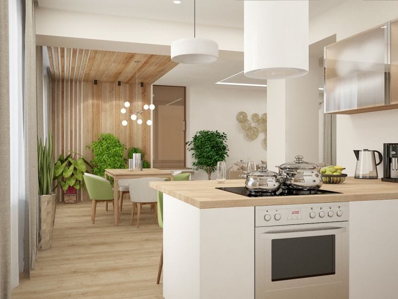 Идеи дизайна кухонь в современных стилях 2022 года (100+ фото) #28