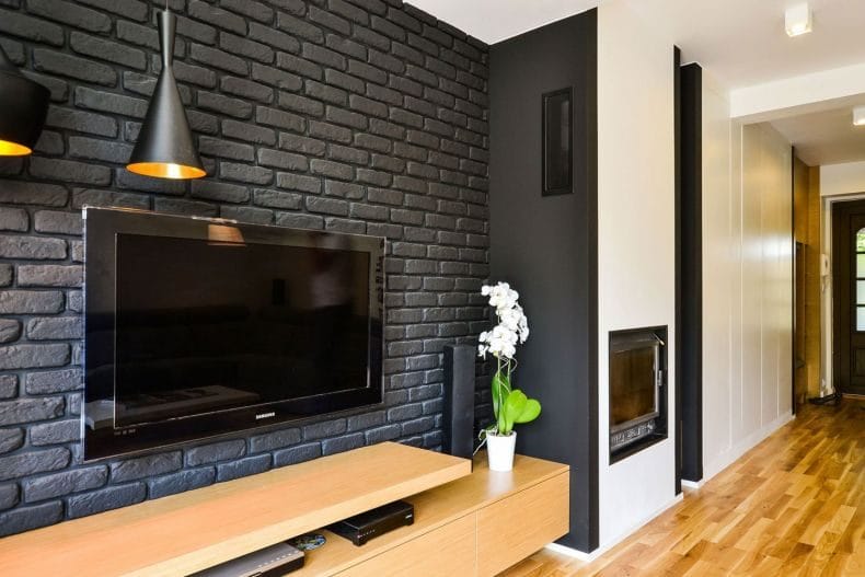 Оформление стен декоративным камнем в интерьере квартиры (100+ фото) #14