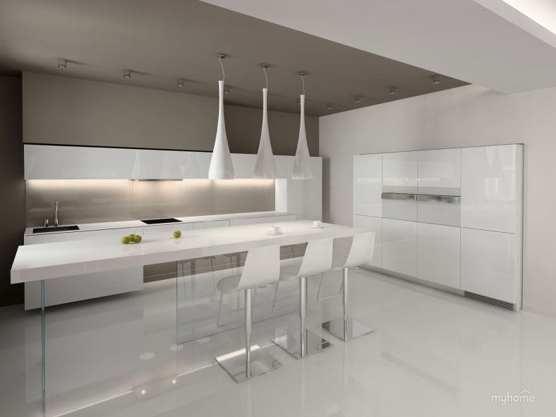 Идеи дизайна кухонь в современных стилях 2022 года (100+ фото) #23