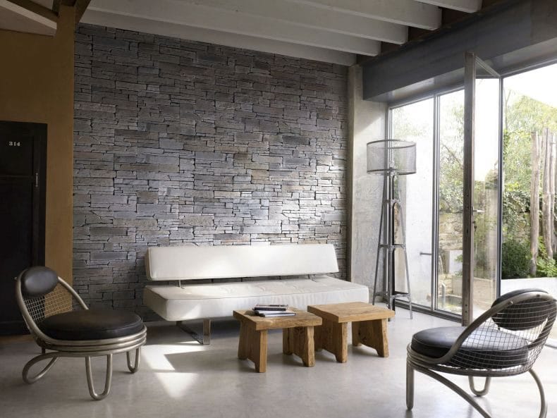 Оформление стен декоративным камнем в интерьере квартиры (100+ фото) #15