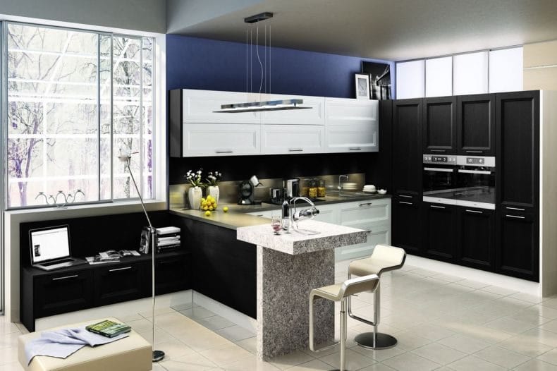 Идеи дизайна кухонь в современных стилях 2022 года (100+ фото) #39