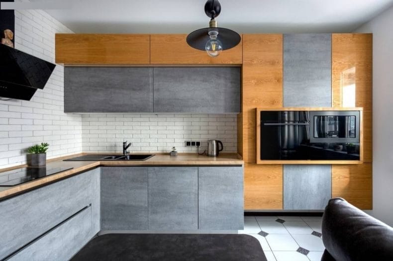 Идеи дизайна кухонь в современных стилях 2022 года (100+ фото) #81