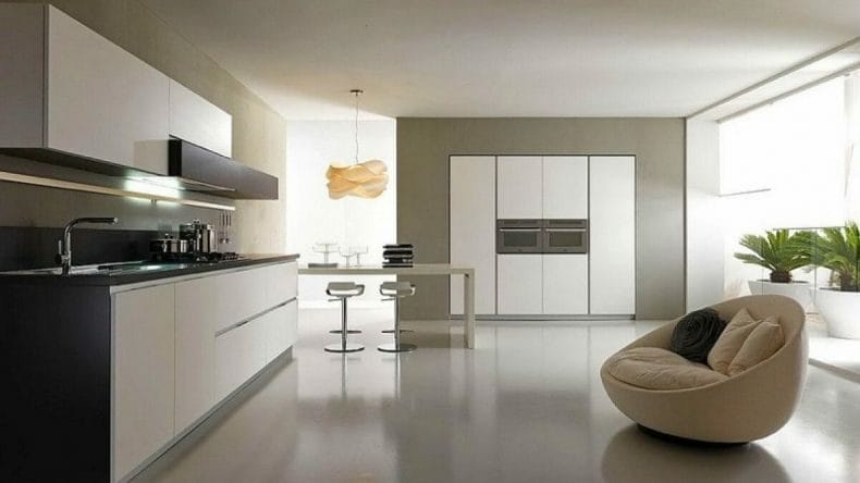 Идеи дизайна кухонь в современных стилях 2022 года (100+ фото) #24