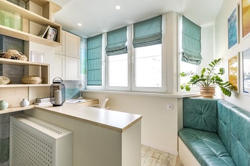 Короткие шторы в дизайне кухни (90+ фото) #60