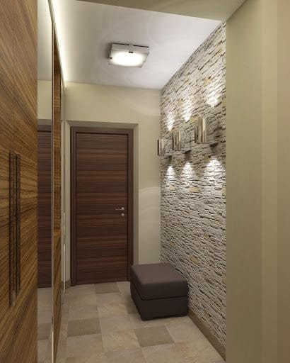 Оформление стен декоративным камнем в интерьере квартиры (100+ фото) #17