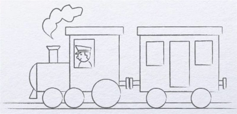 Рисунок карандашом для детей поезд (34 фото) #39