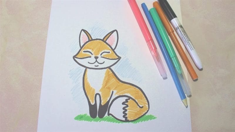 Рисунки карандашом для детей лиса (28 фото) #32