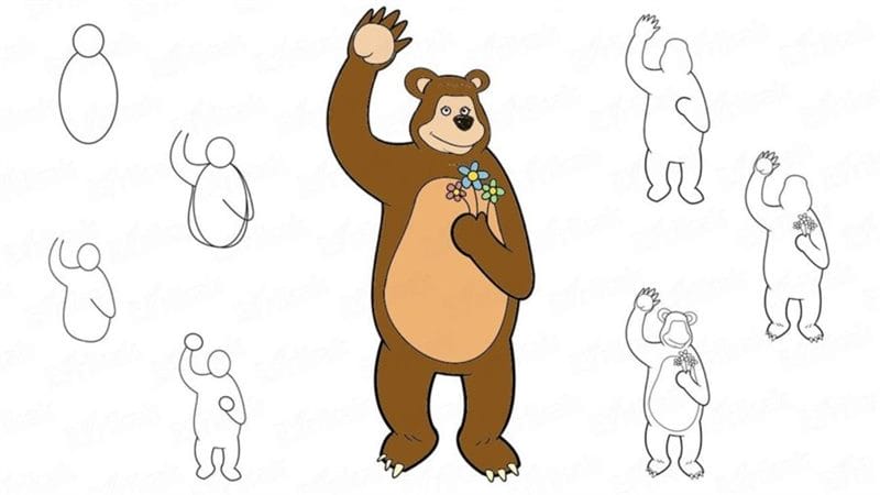 Рисунки медведя карандашом для детей (38 фото) #45