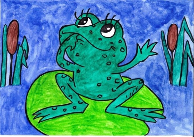 Рисунки лягушки для срисовки (40 фото) #68