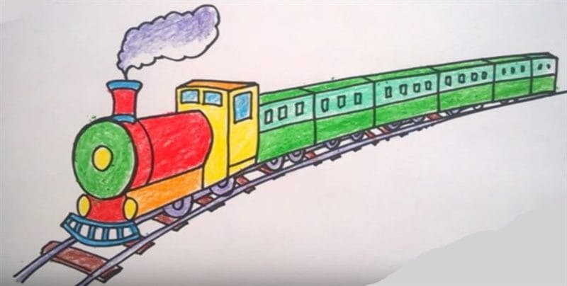 Рисунок карандашом для детей поезд (34 фото) #40