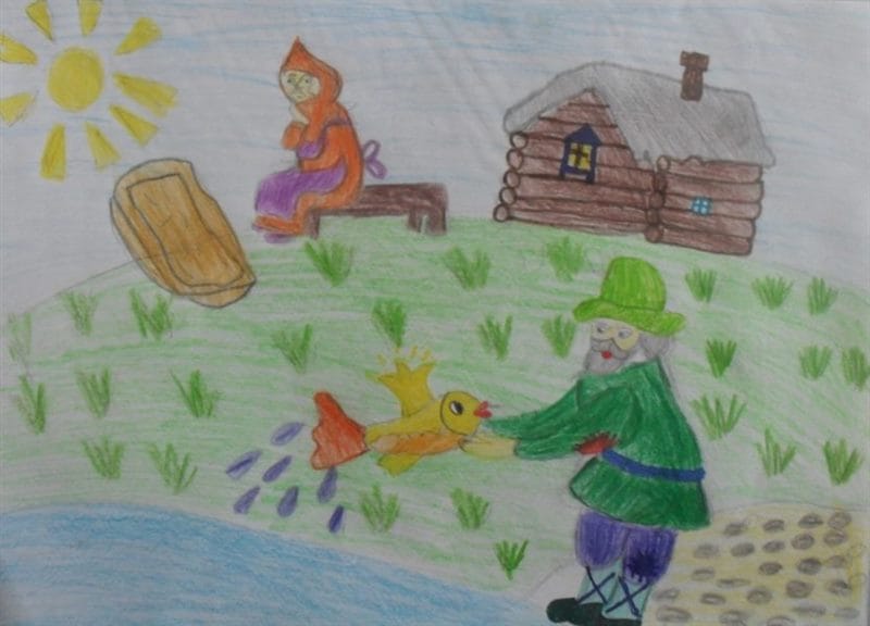 Рисунок карандашом сказка «Золотая рыбка» (20 фото) #34