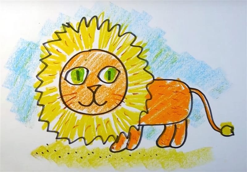 Рисунки карандашом для детей лев (30 фото) #47