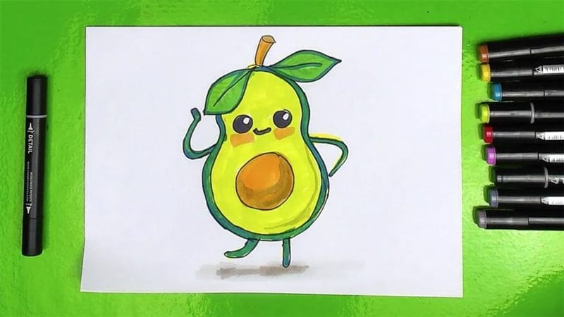 Рисунки карандашом мультяшный авокадо (17 фото) #34