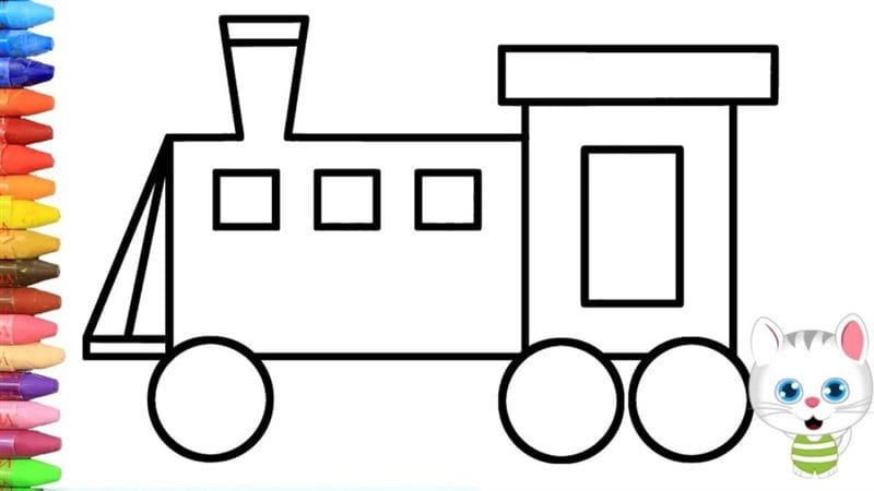 Рисунок карандашом для детей поезд (34 фото) #52