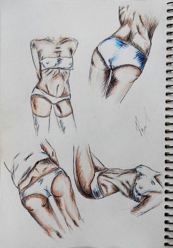 Рисунки карандашом женского тела (25 фото) #15