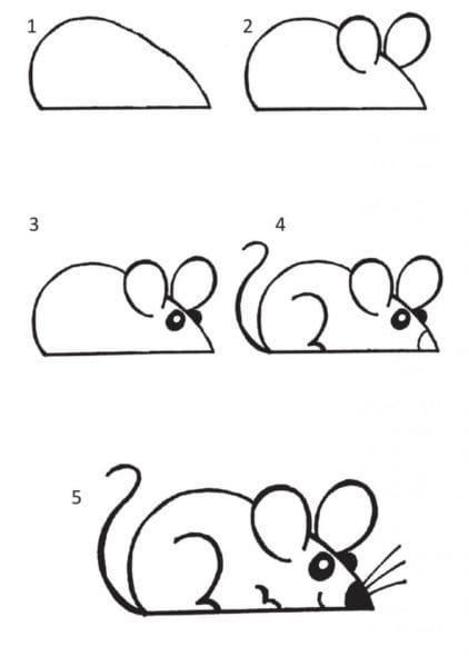 Рисунки мышки карандашом для детей (30 фото) #50