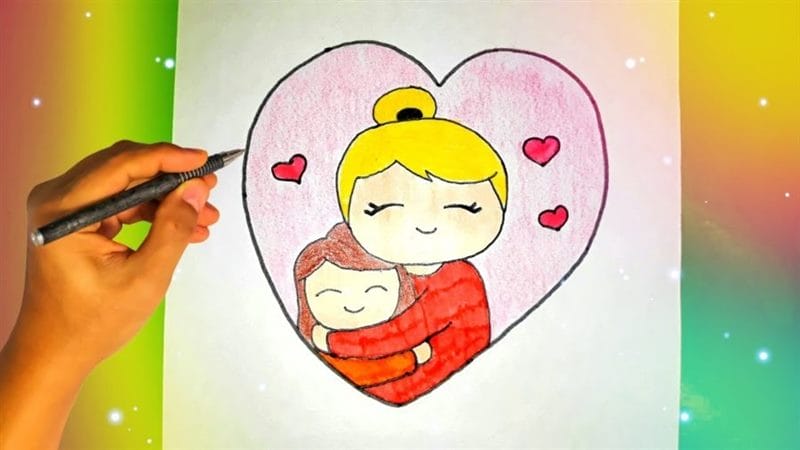 Рисунки карандашом матери и ребенка (31 фото) #48