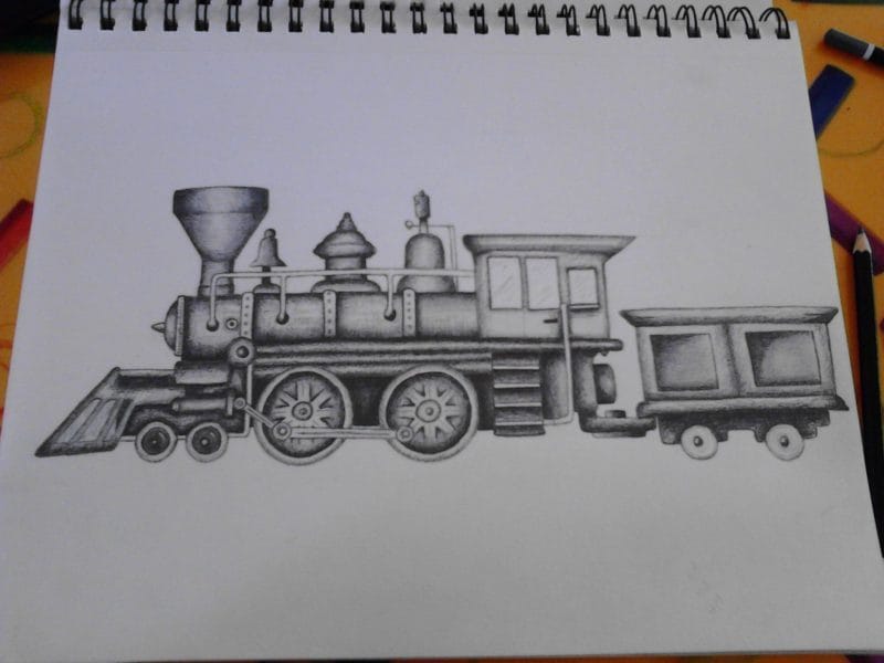 Рисунок карандашом для детей поезд (34 фото) #55