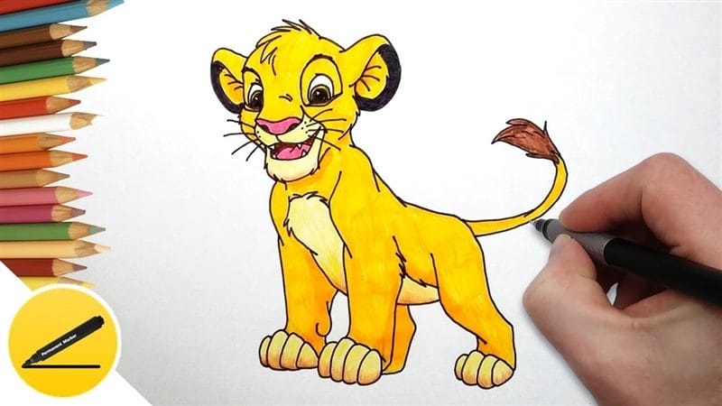 Рисунки карандашом для детей лев (30 фото) #51