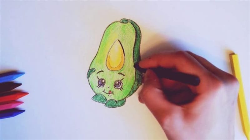 Рисунки карандашом мультяшный авокадо (17 фото) #38