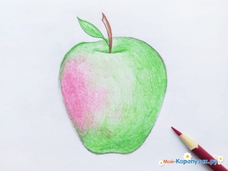 Рисунки карандашом для детей яблоки (48 фото) #93