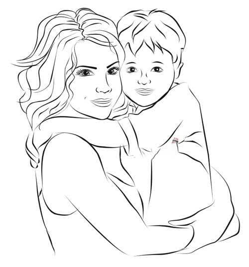 Рисунки карандашом матери и ребенка (31 фото) #2