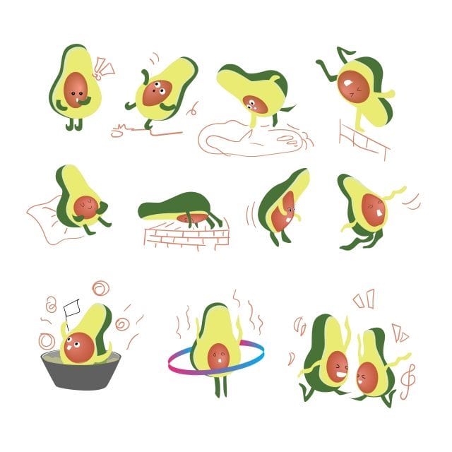 Рисунки карандашом мультяшный авокадо (17 фото) #2