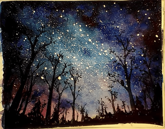 Рисунки карандашом звездное небо (21 фото) #17