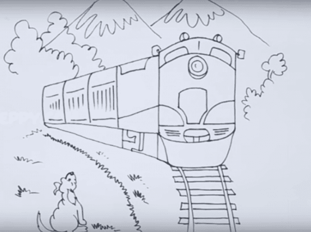 Рисунок карандашом для детей поезд (34 фото) #2