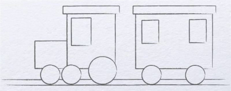 Рисунок карандашом для детей поезд (34 фото) #41