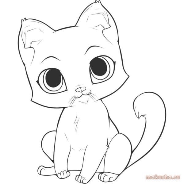 Рисунки кошки карандашом для детей (33 фото) #41