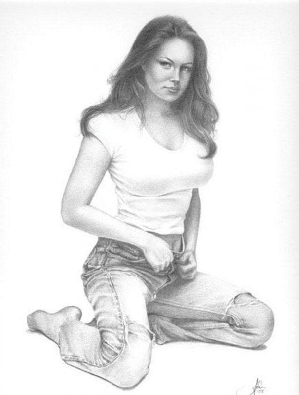 Рисунки карандашом женского тела (25 фото) #24