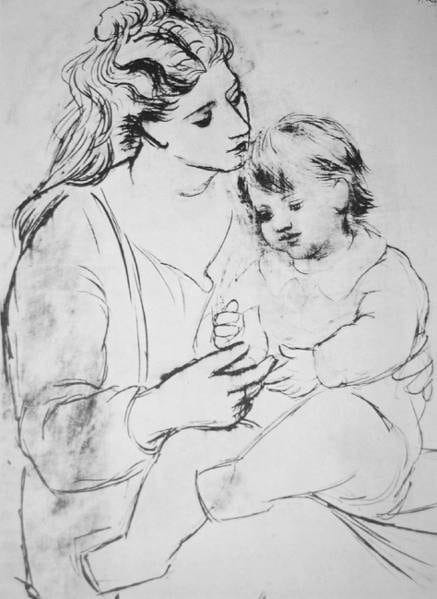Рисунки карандашом матери и ребенка (31 фото) #24