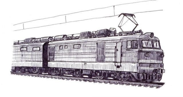 Рисунок карандашом для детей поезд (34 фото) #32
