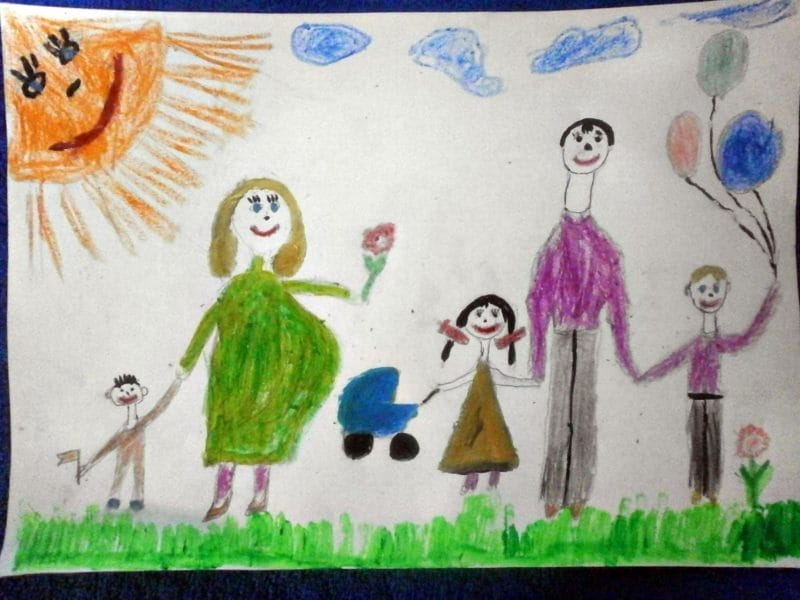 Рисунки семьи карандашом для детей (17 фото) #45