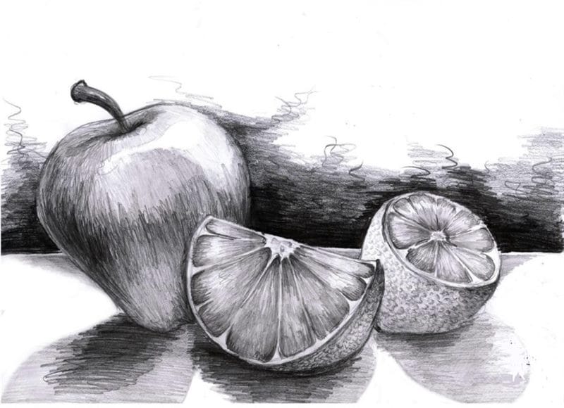 Рисунки карандашом для детей яблоки (48 фото) #49
