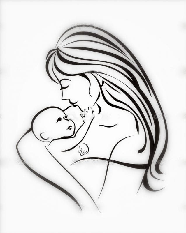 Рисунки карандашом матери и ребенка (31 фото) #26