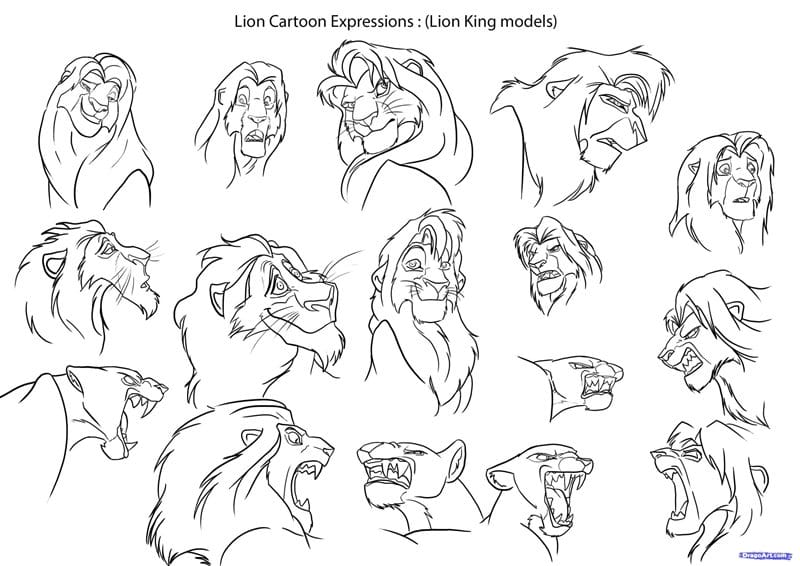 Рисунки карандашом для детей лев (30 фото) #60