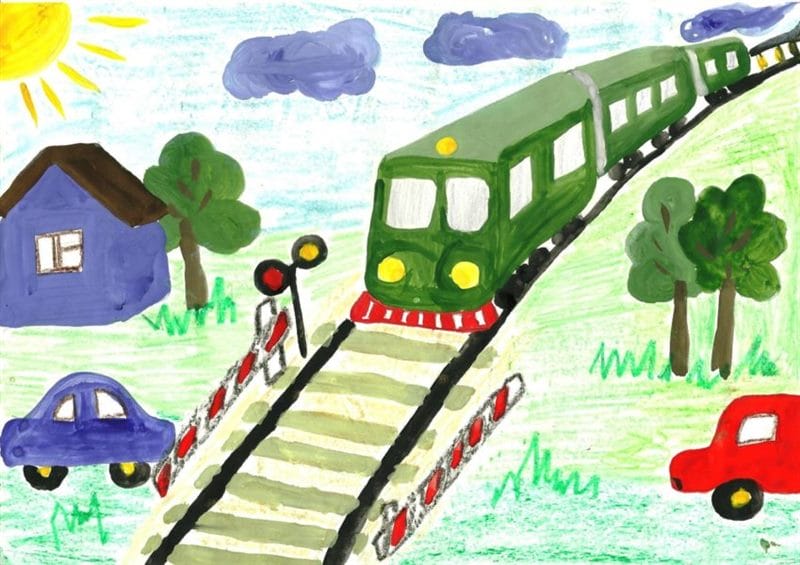 Рисунок карандашом для детей поезд (34 фото) #66