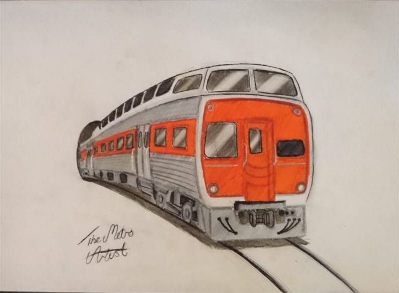 Рисунок карандашом для детей поезд (34 фото) #68