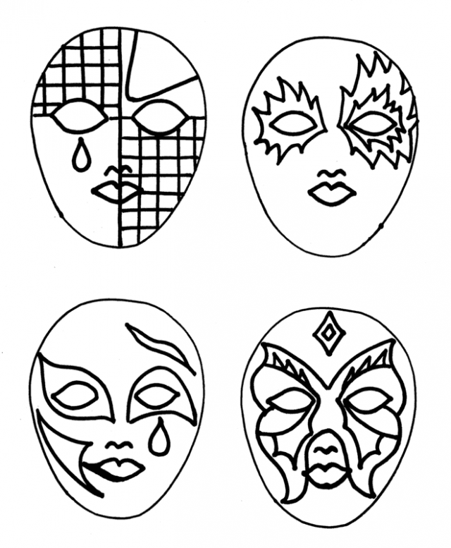 Рисунки для срисовки маски (34 фото) #17