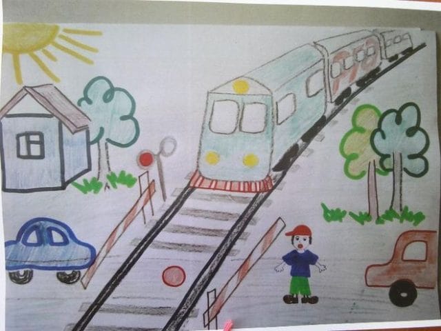 Рисунок карандашом для детей поезд (34 фото) #7