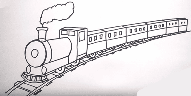 Рисунок карандашом для детей поезд (34 фото) #3