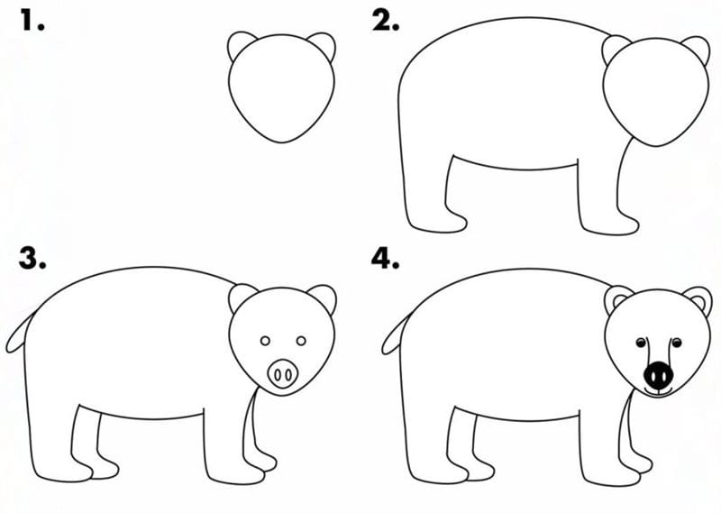 Рисунки медведя карандашом для детей (38 фото) #47