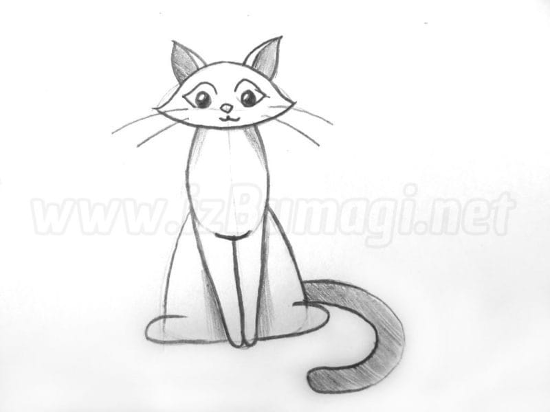 Рисунки кошки карандашом для детей (33 фото) #42